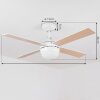Hausvik Deckenventilator mit Beleuchtung Braun, Weiß, 1-flammig, Fernbedienung
