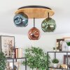 Ripoll Deckenleuchte Glas 15 cm Naturfarben, Schwarz, 3-flammig