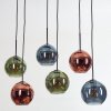 Koyoto Hängeleuchte Glas 20 cm Blau, Grün, Kupferfarben, 6-flammig