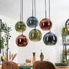 Koyoto Hängeleuchte Glas 25 cm Blau, Grün, Kupferfarben, 6-flammig