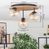 Koyoto Deckenleuchte Glas 15 cm Naturfarben, Schwarz, 3-flammig