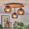 Koyoto Deckenleuchte Glas 15 cm Naturfarben, Schwarz, 3-flammig