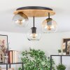 Koyoto Deckenleuchte Glas 15 cm Naturfarben, Schwarz, 3-flammig