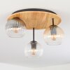 Koyoto Deckenleuchte Glas 15 cm Naturfarben, Schwarz, 3-flammig