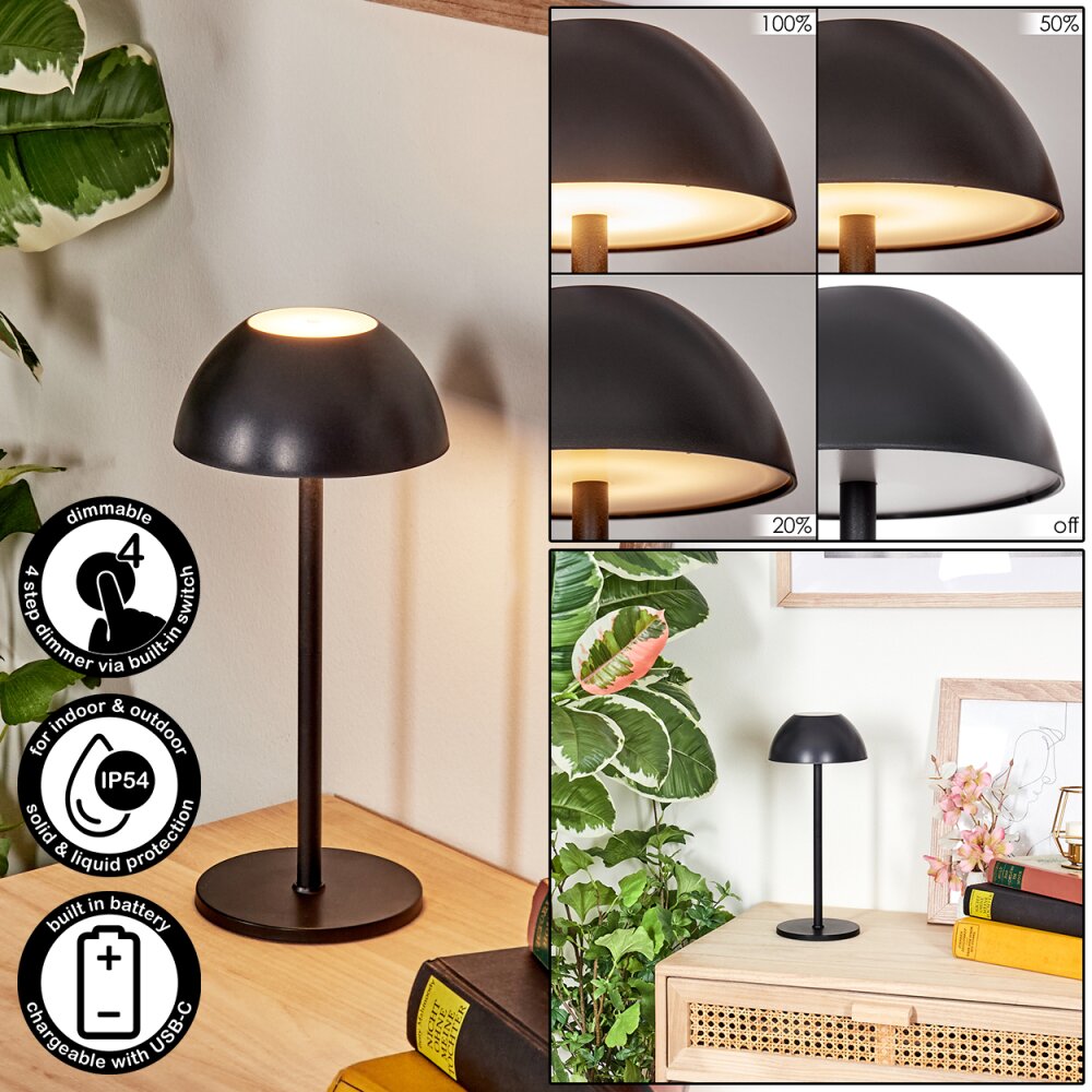 Laken Tischleuchte LED Schwarz, 1-flammig main product photo
