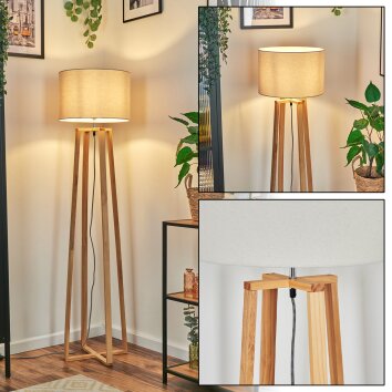 Soungou Stehleuchte 38 cm Chrom, Naturfarben, 1-flammig