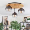 Koyoto Deckenleuchte Glas 15 cm Naturfarben, Schwarz, 3-flammig