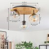 Ripoll Deckenleuchte Glas 15 cm Naturfarben, Schwarz, 3-flammig