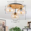 Koyoto Deckenleuchte Glas 20 cm Naturfarben, Schwarz, 3-flammig
