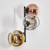 Koyoto Wandleuchte Glas 15 cm Gold, Klar, Kupferfarben, Rauchfarben, 3-flammig