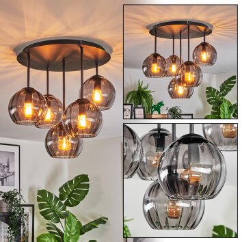 Koyoto Deckenleuchte Glas 15 cm Rauchfarben, 5-flammig Koyoto Deckenleuchte Glas 15 cm Rauchfarben, 5-flammig