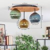 Koyoto Deckenleuchte Glas 15 cm Naturfarben, Schwarz, 3-flammig