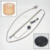 Barcos Bogenlampe 40 cm Nickel-Matt, Schwarz, 1-flammig, Stoff-Lampenschirm