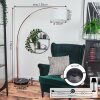 Bassagoda Bogenlampe 35 cm Kupferfarben, Schwarz, 1-flammig, Stoff-Lampenschirm