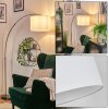 Soungou Bogenlampe 38 cm Nickel-Matt, Schwarz, 1-flammig, Stoffschirm