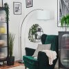 Soungou Bogenlampe 38 cm Nickel-Matt, Schwarz, 1-flammig, Stoffschirm