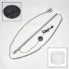 Soungou Bogenlampe 38 cm Nickel-Matt, Schwarz, 1-flammig, Stoffschirm