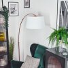 Bassagoda Bogenlampe 45 cm Kupferfarben, Schwarz, 1-flammig, Stoffschirm