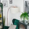 Bassagoda Bogenstehlampe 40 cm Kupferfarben, Schwarz, 1-flammig, Stoffschirm