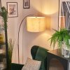 Bassagoda Bogenstehlampe 40 cm Kupferfarben, Schwarz, 1-flammig, Stoffschirm