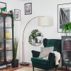 Bassagoda Bogenstehlampe 40 cm Kupferfarben, Schwarz, 1-flammig, Stoffschirm