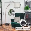 Bassagoda Bogenstehlampe 40 cm Kupferfarben, Schwarz, 1-flammig, Stoffschirm