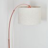 Bassagoda Bogenstehlampe 40 cm Kupferfarben, Schwarz, 1-flammig, Stoffschirm