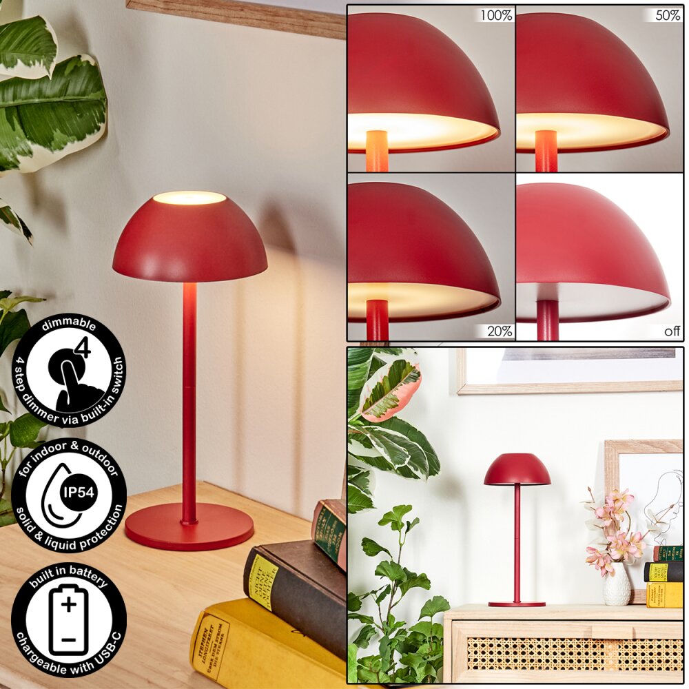 Laken Tischleuchte LED Rot, 1-flammig main product photo