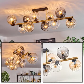 Koyoto Deckenleuchte Glas 15 cm Gold, Schwarz, 10-flammig