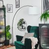 Bassagoda Bogenlampe 40 cm Schwarz, 1-flammig, Stoff-Lampenschirm