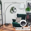 Bassagoda Bogenlampe 40 cm Schwarz, 1-flammig, Stoff-Lampenschirm