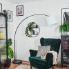 Bassagoda Bogenlampe 40 cm Schwarz, 1-flammig, Stoff-Lampenschirm