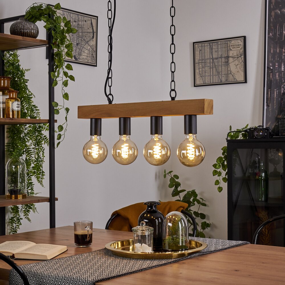 Cava Pendelleuchte Naturfarben, Schwarz, 4-flammig main product photo