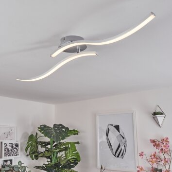 Mohlin Deckenleuchte LED Nickel, Weiß, 2-flammig