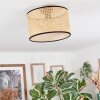 Ramila Deckenleuchte 35 cm Naturfarben, Schwarz, 1-flammig