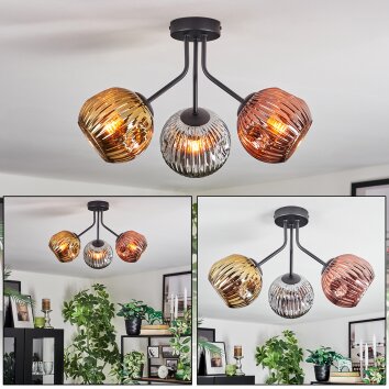Ripoll Deckenleuchte Glas 15 cm Chrom, Gold, Kupferfarben, Rauchfarben, 3-flammig