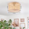 Barcos Deckenleuchte 35 cm Braun, Naturfarben, 1-flammig