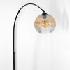 Ripoll Bogenlampe Glas 25 cm Schwarz, 1-flammig