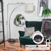 Bassagoda Bogenlampe 35 cm Chrom, Schwarz, 1-flammig, Stoff-Lampenschirm