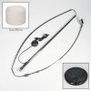 Bassagoda Bogenlampe 35 cm Chrom, Schwarz, 1-flammig, Stoff-Lampenschirm