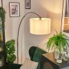 Soungou Bogenleuchte 38 cm Chrom, Schwarz, 1-flammig, Stoff-Lampenschirm