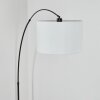 Soungou Bogenleuchte 38 cm Chrom, Schwarz, 1-flammig, Stoff-Lampenschirm