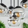 Koyoto Deckenleuchte Glas 15 cm Chrom, Klar, Rauchfarben, 5-flammig