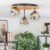 Ripoll Deckenleuchte Glas 15 cm Naturfarben, Schwarz, 3-flammig