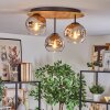 Ripoll Deckenleuchte Glas 15 cm Naturfarben, Schwarz, 3-flammig