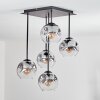 Ripoll Deckenleuchte Glas 15 cm Klar, Rauchfarben, 5-flammig