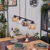Koyoto Pendelleuchte Glas 15 cm Bernsteinfarben, Chrom, Klar, Rauchfarben, 4-flammig