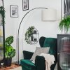 Bassagoda Bogenlampe 40 cm Schwarz, 1-flammig, Stoff-Lampenschirm