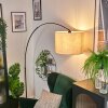 Bassagoda Bogenlampe 40 cm Schwarz, 1-flammig, Stoff-Lampenschirm
