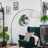 Bassagoda Bogenlampe 40 cm Schwarz, 1-flammig, Stoff-Lampenschirm